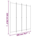 vidaXL 4 paneles barna szövet paraván 200x220 cm
