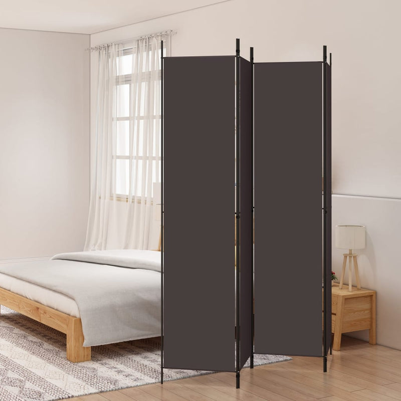 vidaXL 4 paneles barna szövet paraván 200x220 cm