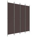 vidaXL 4 paneles barna szövet paraván 200x220 cm