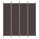 vidaXL 4 paneles barna szövet paraván 200x220 cm