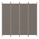 vidaXL 4 paneles antracitszürke szövet térelválasztó 200x220 cm