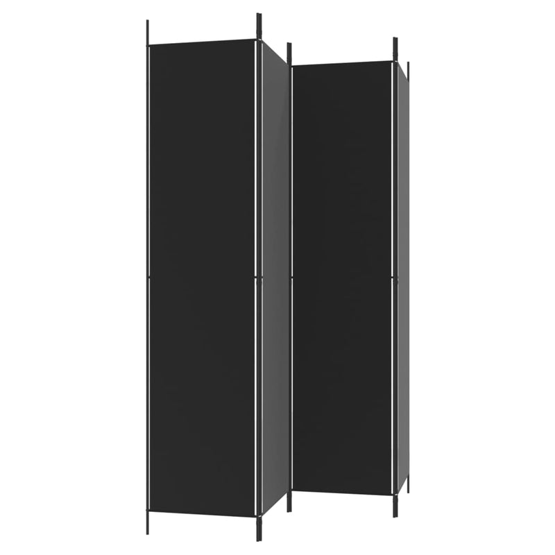 vidaXL 4 paneles fekete szövet térelválasztó 200x220 cm