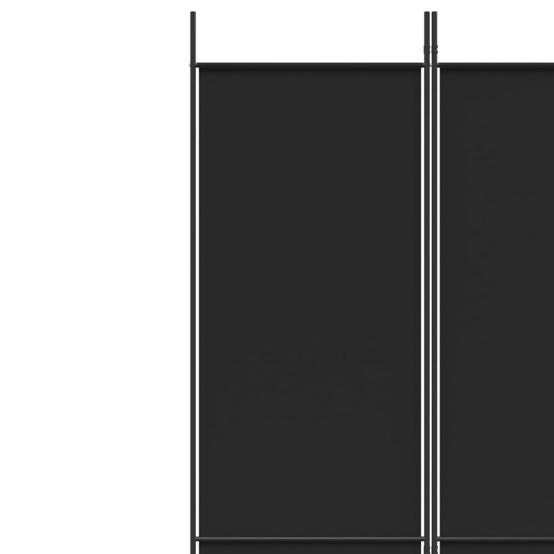 vidaXL 4 paneles fekete szövet térelválasztó 200x220 cm