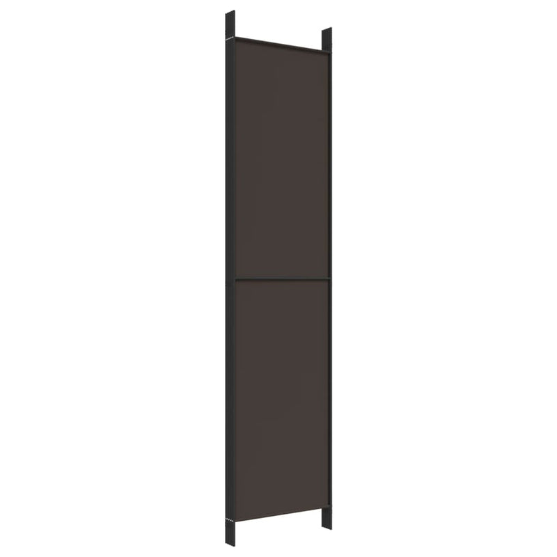 vidaXL 5 paneles barna szövet paraván 250 x 220 cm