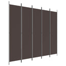 vidaXL 5 paneles barna szövet paraván 250 x 220 cm