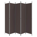 vidaXL 5 paneles barna szövet paraván 250 x 220 cm
