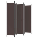 vidaXL 5 paneles barna szövet paraván 250 x 220 cm