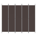vidaXL 5 paneles barna szövet paraván 250 x 220 cm