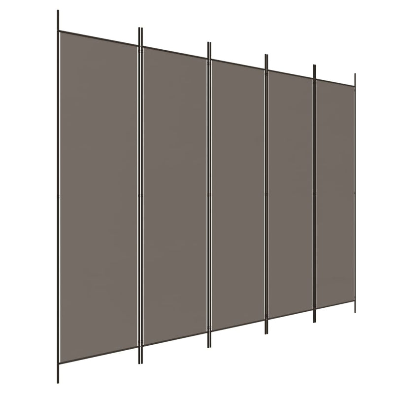 vidaXL 5 paneles antracitszürke szövet térelválasztó 250 x 220 cm