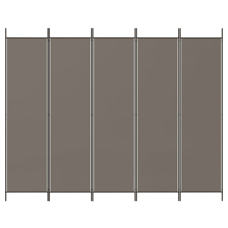 vidaXL 5 paneles antracitszürke szövet térelválasztó 250 x 220 cm