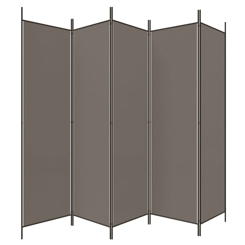 vidaXL 5 paneles antracitszürke szövet térelválasztó 250 x 220 cm
