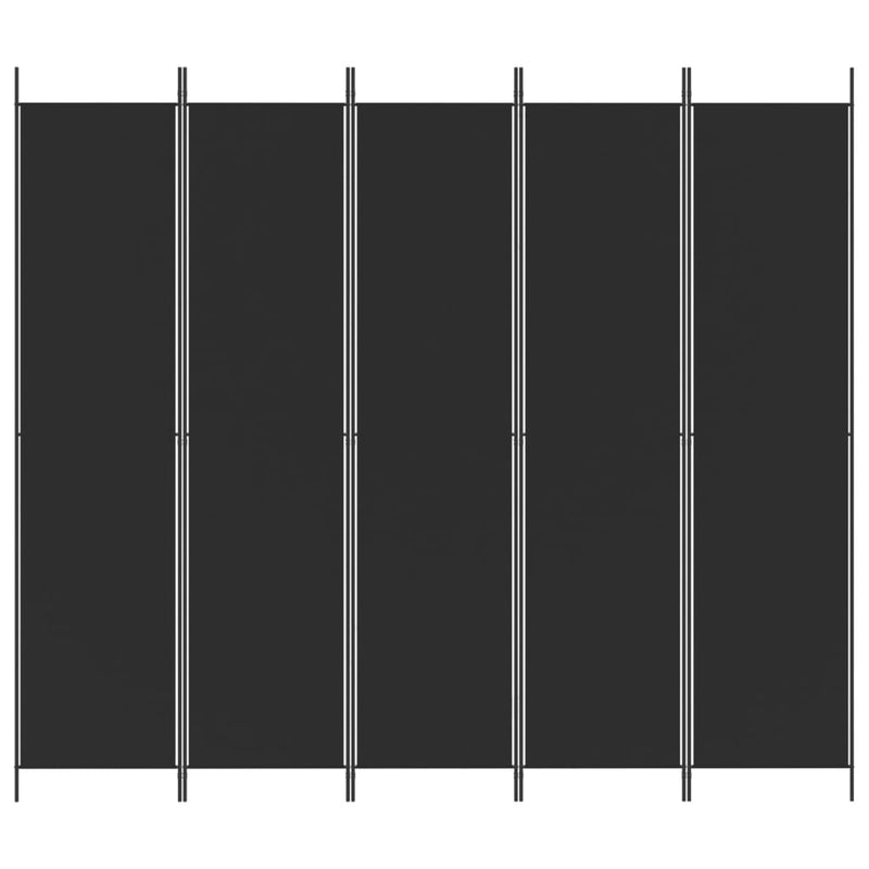 vidaXL 5 paneles fekete szövet térelválasztó 250x220 cm