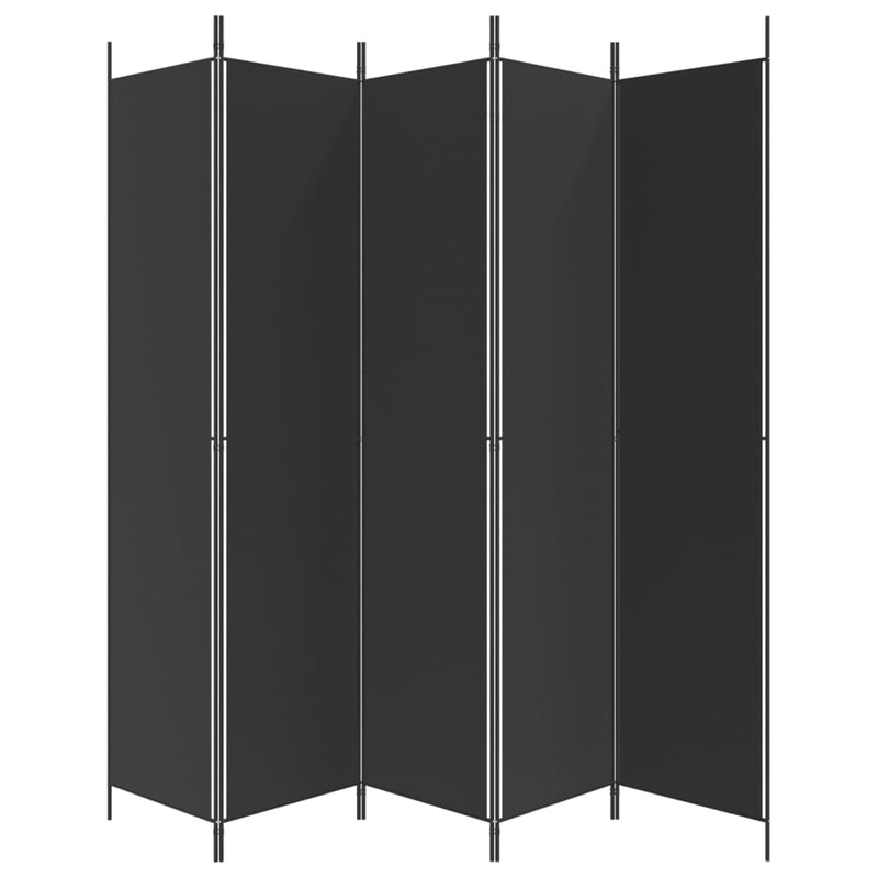 vidaXL 5 paneles fekete szövet térelválasztó 250x220 cm