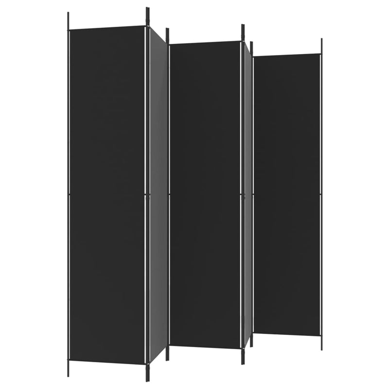 vidaXL 5 paneles fekete szövet térelválasztó 250x220 cm