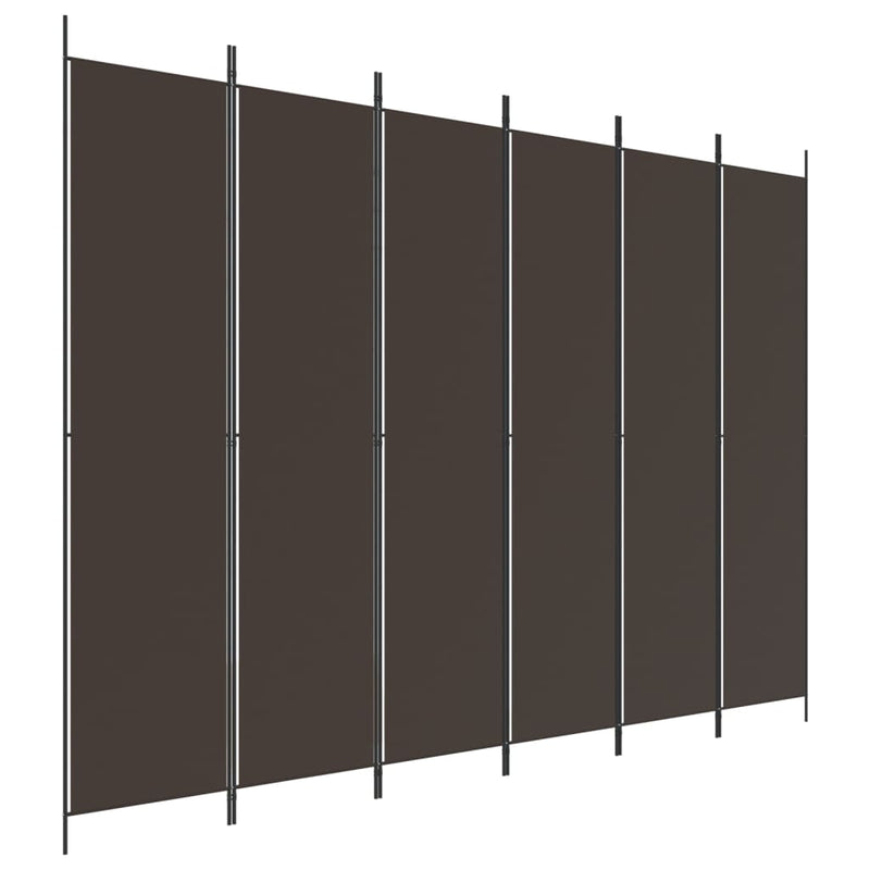 vidaXL 6 paneles barna szövet paraván 300 x 220 cm