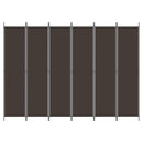 vidaXL 6 paneles barna szövet paraván 300 x 220 cm