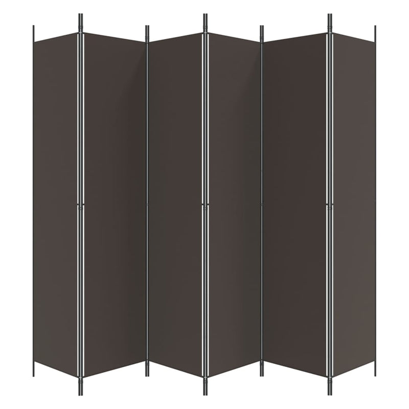 vidaXL 6 paneles barna szövet paraván 300 x 220 cm