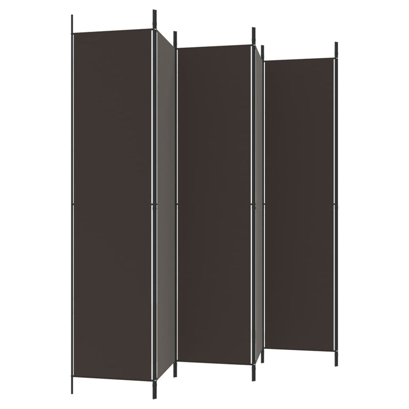 vidaXL 6 paneles barna szövet paraván 300 x 220 cm