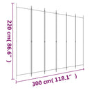 vidaXL 6 paneles barna szövet paraván 300 x 220 cm