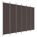 vidaXL 6 paneles barna szövet paraván 300 x 220 cm