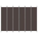 vidaXL 6 paneles barna szövet paraván 300 x 220 cm
