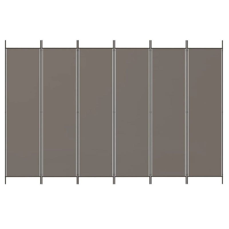 vidaXL 6 paneles antracitszürke szövet térelválasztó 300 x 220 cm