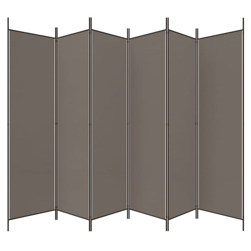 vidaXL 6 paneles antracitszürke szövet térelválasztó 300 x 220 cm
