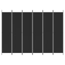 vidaXL 6 paneles fekete szövet térelválasztó 300x220 cm