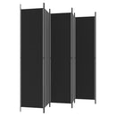vidaXL 6 paneles fekete szövet térelválasztó 300x220 cm
