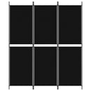 vidaXL 3 paneles fekete szövet térelválasztó 150x180 cm