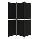 vidaXL 3 paneles fekete szövet térelválasztó 150x180 cm