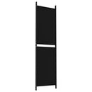vidaXL 3 paneles fekete szövet térelválasztó 150x180 cm
