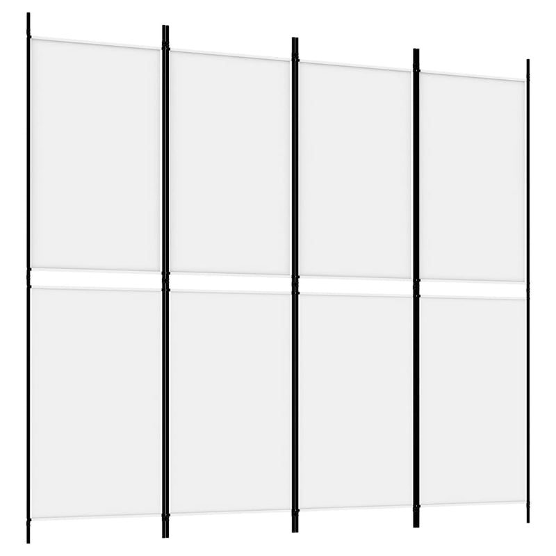 vidaXL 4 paneles fehér szövet térelválasztó 200x180 cm