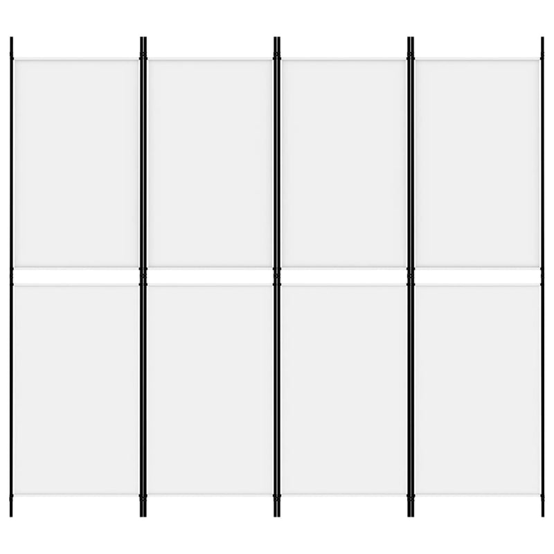 vidaXL 4 paneles fehér szövet térelválasztó 200x180 cm