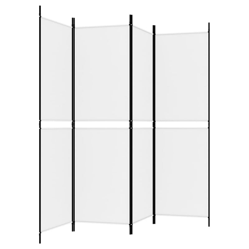 vidaXL 4 paneles fehér szövet térelválasztó 200x180 cm