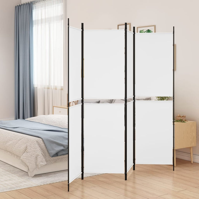 vidaXL 4 paneles fehér szövet térelválasztó 200x180 cm