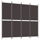 vidaXL 4 paneles barna szövet paraván 200x180 cm