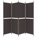vidaXL 4 paneles barna szövet paraván 200x180 cm