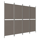 vidaXL 4 paneles antracitszürke szövet térelválasztó 200 x 180 cm