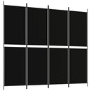 vidaXL 4 paneles fekete szövet térelválasztó 200 x 180 cm