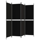 vidaXL 4 paneles fekete szövet térelválasztó 200 x 180 cm