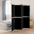 vidaXL 4 paneles fekete szövet térelválasztó 200 x 180 cm