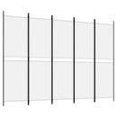 vidaXL fehér 5 paneles paraván 250x180 cm szövet