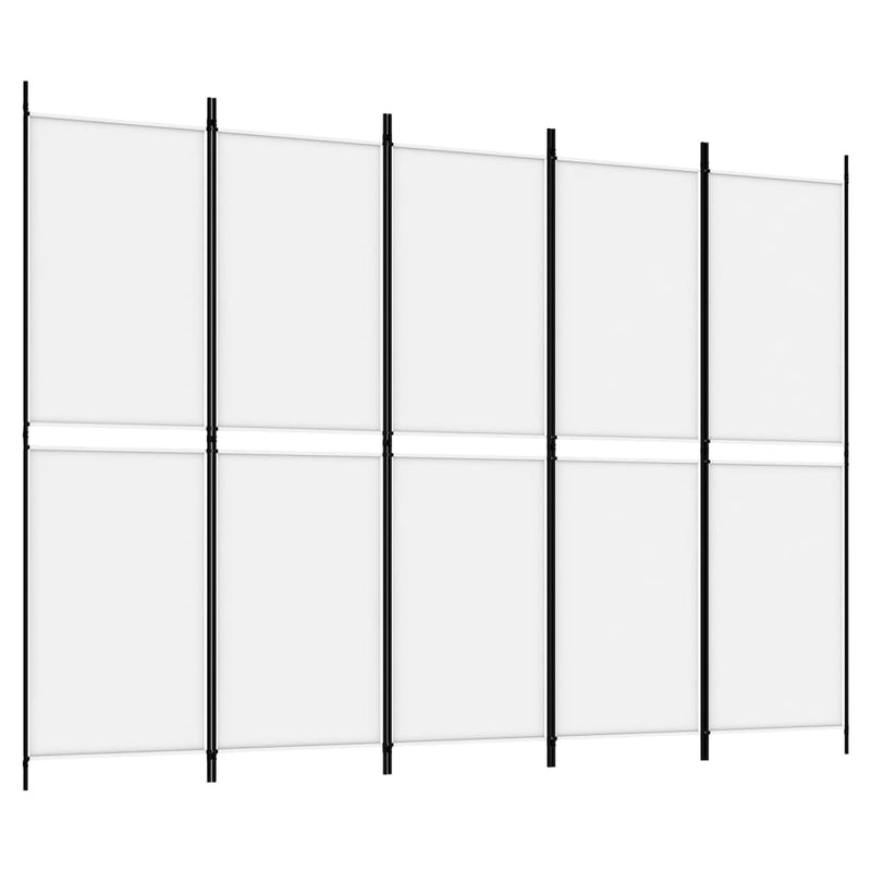 vidaXL fehér 5 paneles paraván 250x180 cm szövet