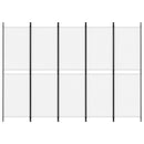 vidaXL fehér 5 paneles paraván 250x180 cm szövet