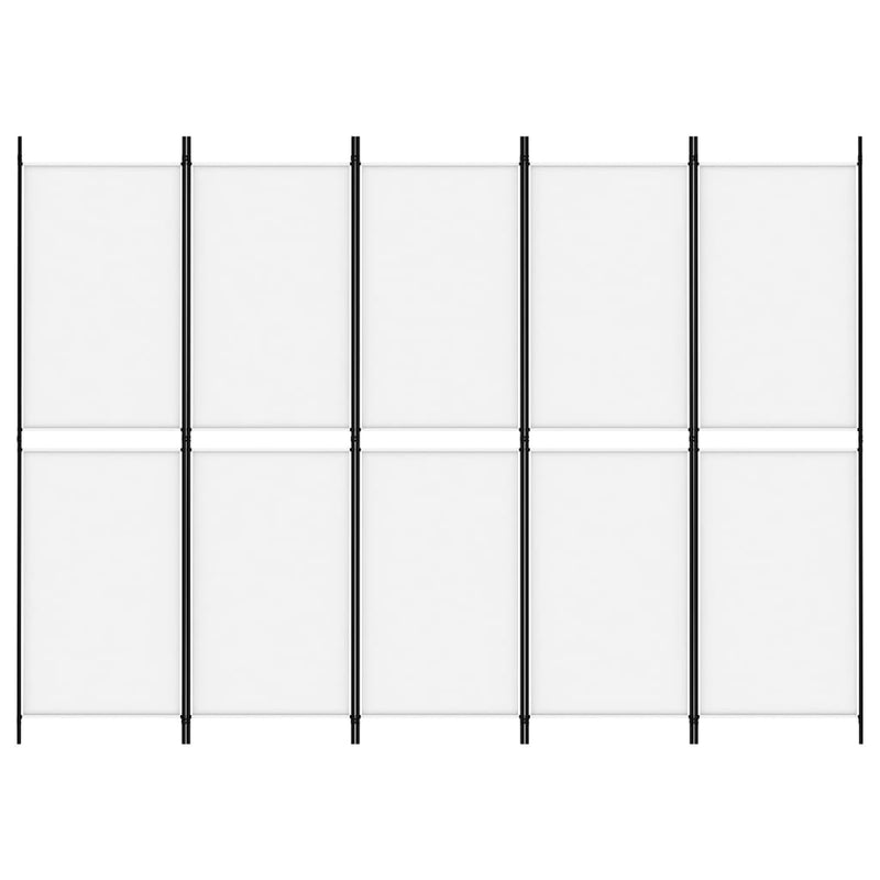 vidaXL fehér 5 paneles paraván 250x180 cm szövet