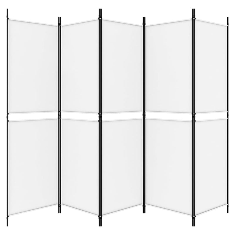 vidaXL fehér 5 paneles paraván 250x180 cm szövet