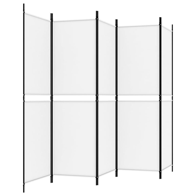 vidaXL fehér 5 paneles paraván 250x180 cm szövet