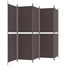 vidaXL 5 paneles barna szövet paraván 250x180 cm