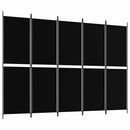 vidaXL 5 paneles fekete szövet térelválasztó 250x180 cm